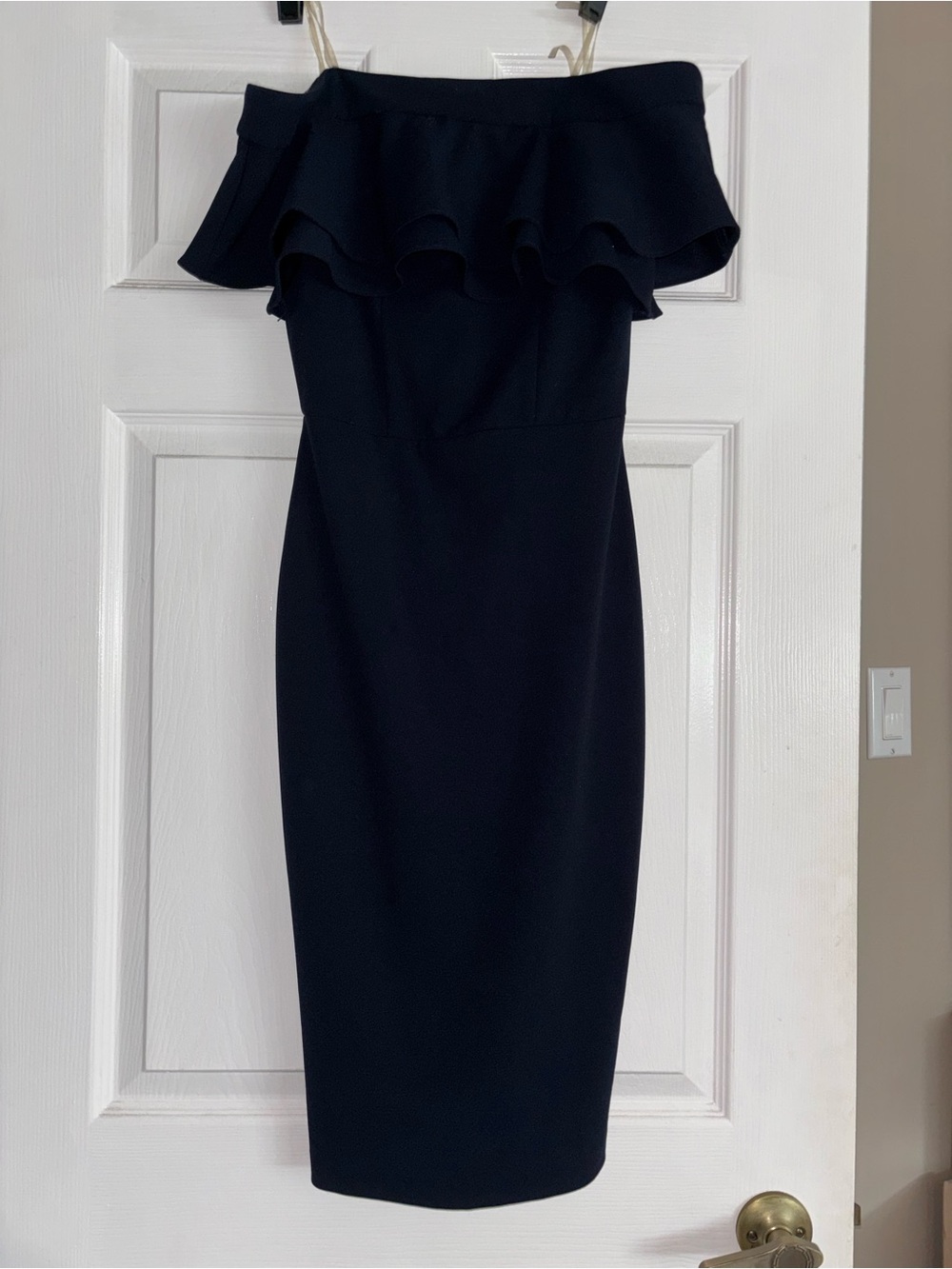 Le Château Navy Blue Off-Shoulder Dress